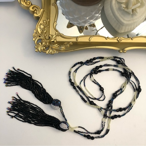 Accessories - Long beaded Wrap Belt With Tassels